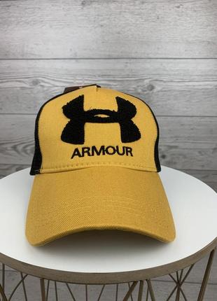 Чоловіча бейсболка armour з сіткою брендовий жовта кепка легка6 фото