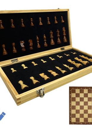 Шахматы классические с магнитом из дерева (39см x 39см) подойдут на подарок