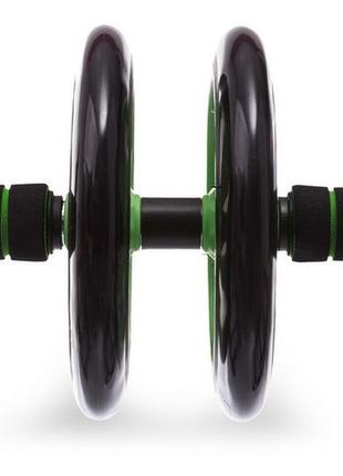 Ролик для пресса тренажер-колесо для пресса двойное с ковриком, фитнес колесо2 фото