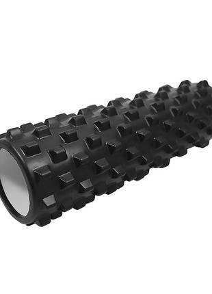 Ролик для йоги та фітнесу масажний валик dobetters rumble roller black  45*15 см1 фото