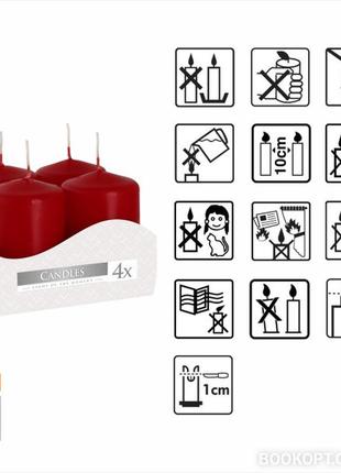 Комплект свечек бордо 4 шт, набор свечи парафиновые, свеча новогодняя рождественская праздничная5 фото