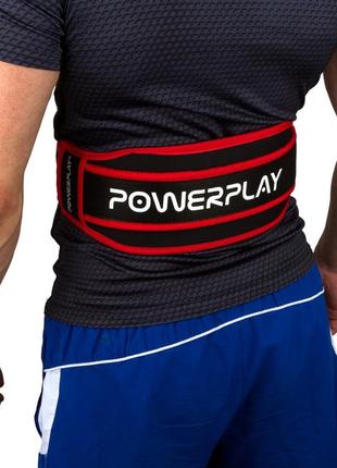 Пояс штангиста неопреновый для тяжелой атлетики powerplay черно-красный l