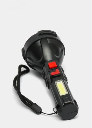 Ручний світлодіодний ліхтарик-лампа на акумуляторі 830 usb чорний потужний переносний акумуляторний