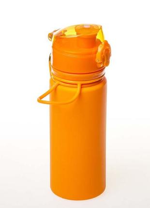 Пляшка для води tramp силіконова 500 мл, жовтогаряча4 фото