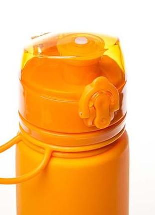 Пляшка для води tramp силіконова 500 мл, жовтогаряча3 фото