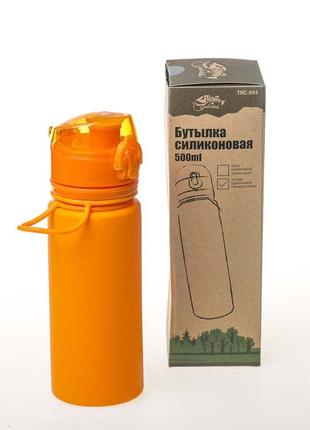 Пляшка для води tramp силіконова 500 мл, жовтогаряча5 фото