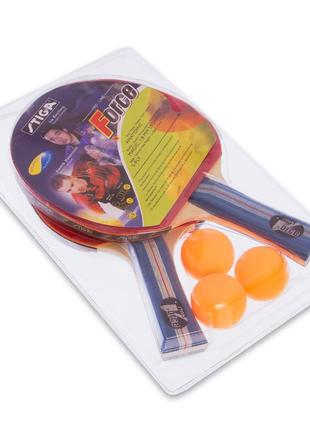 Ракетки та м'ячі в наборі для настільного тенісу (пінг понгу) 2 ракетки + 3 м'ячі