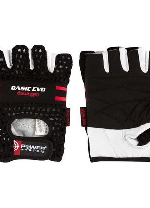 Спортивные перчатки для фитнеса и тяжелой атлетики power system basic evo black red line m