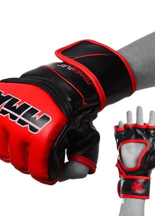 Перчатки для mma спортивные powerplay красно-черные xl