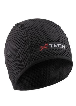 Шапка x tech cuffia xt93 nero черная термошапка от холода для спорта бесшовная зима осень весна