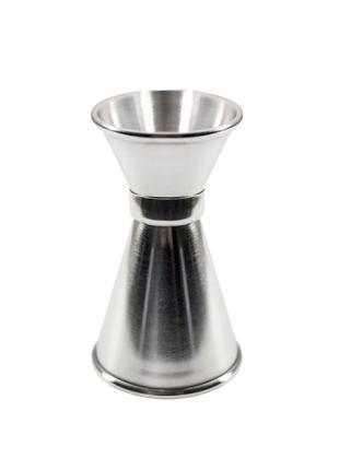Змішувальна склянка джигер-мернік youchen мс-30 з неіржавкої сталі для бармена 15-30 мл1 фото