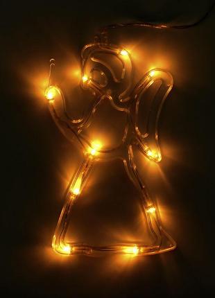 Прикраса світлодіодна lesko lm-096 angel на присоску новорічні фігури для дому