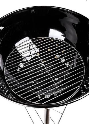 Компактний вугільний гриль-барбекю з термометром у кришці (lv20015599l) вуличний гриль на деревне вугілля9 фото