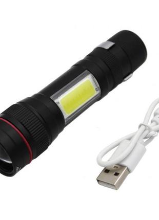 Ліхтарик ручний тактичний яскравість 300 lumen, заряджання через usb police bl 520 t62 фото