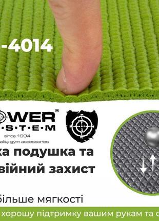 Килимок для йоги та фітнесу power system ps-4014 fitness-yoga mat green3 фото