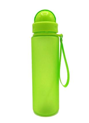 Бутылка для воды для тренировок casno 560 мл зеленая  для спорта для тренировок многоразовая для пит