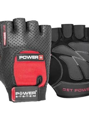 Спортивные перчатки для фитнеса и тяжелой атлетики power system power plus black/red xs