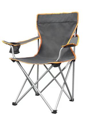Туристичне розкладне крісло lesko s5432 50*43*90 см gray + orange для риболовлі та пікніків2 фото