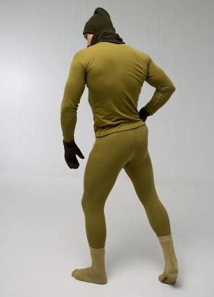 Зимнее термобелье мужское хаки , комплект 2 в 1 штаны + кофта термобелье для мужчин олива термо хаки9 фото
