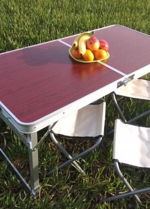 Посилений розкладний стіл для пікніка та 4 стільця набір туристичний стіл і стільці стіл валіза складаний1 фото