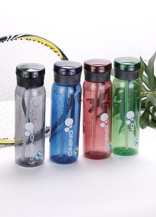 Бутылочка для воды casno 600 мл зеленая с соломинкой  для спорта для тренировок многоразовая для пит8 фото