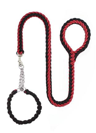 Контроллер ошейник taotaopets 152217 black+red с поводком для собак 125*2.5 см