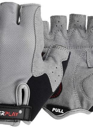 Велоперчатки powerplay 5295 серые xs велосипедные перчатки велоперчатки без пальцев
