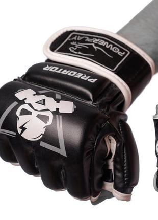 Перчатки для mma тренировочные powerplay черно-белые xl1 фото