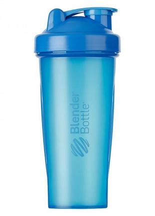 Бутылка - шейкер для спортивных коктейлей blenderbottle classic 28oz/820ml cyan (original)2 фото