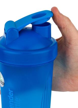 Бутылка - шейкер для спортивных коктейлей blenderbottle classic 28oz/820ml cyan (original)3 фото