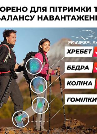 Легкие палки для скандинавской ходьбы powerplay indigo 80-135 см (набор)6 фото