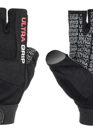 Спортивные перчатки для фитнеса и тяжелой атлетики power system ultra grip black s