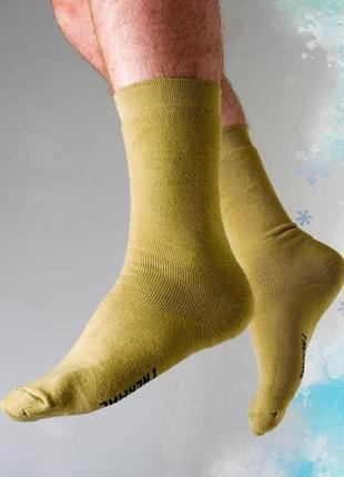 Термоноски мужские олива носки теплые для мужчин хаки 6 пар мужских носков набор подарочный для мужчины зимние