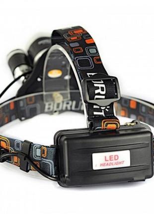 Фонарь налобный с тремя мощными светодиодами bailong/wimpex police rj-3000-t6 фонарик