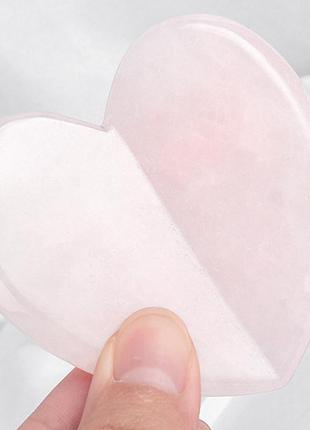 Для масажу обличчя шкребок гуа ша lesko qwk5602 рожевий кристал  у формі серця