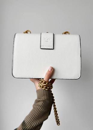 Женская стильная белая сумка с цепочкой через плечо pinko 🆕небольшая сумка2 фото