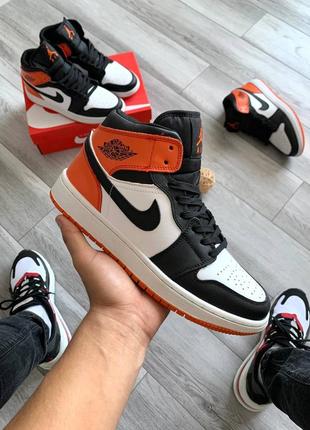 Кросівки nike air jordan retro 1 orange2 фото