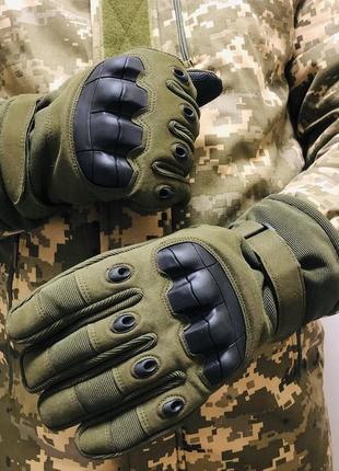 Зимові штурмові рукавиці перчатки военные хакі хаки зеленые перчатки військові тактичні зимные на утеплитиле