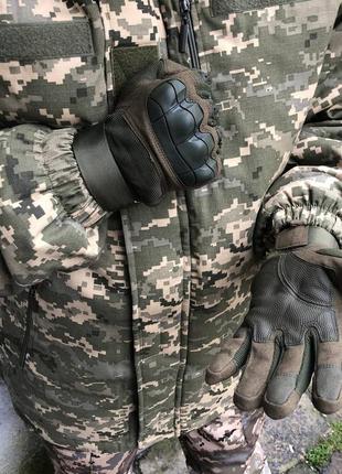 Зимові штурмові рукавиці перчатки военные хаки перчатки військові тактичні зимные на утеплитиле6 фото