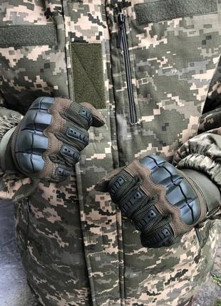 Зимові штурмові рукавиці перчатки военные хаки перчатки військові тактичні зимные на утеплитиле2 фото