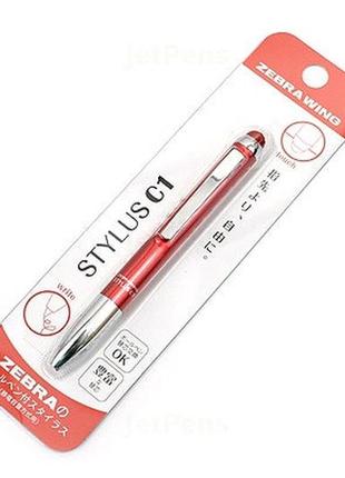 Шариковая ручка стилус zebra wing stylus c1 ballpoint pen - 0.7 mm - red body p-atc1-r7 фото