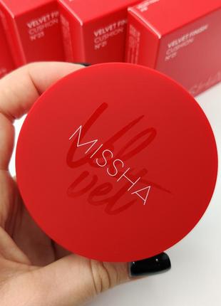 Оригінал! тональний кушон із матовим фінішом missha velvet finish cushion spf 50 №212 фото