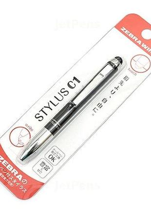 Кулькова ручка стилус zebra wing stylus c1 ballpoint pen — 0.7 mm — black body p-atc1-bk7 фото