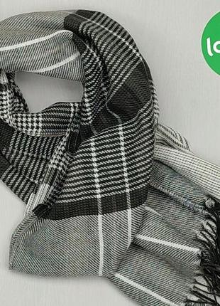 Вовняний тонкий шарф теплий в клітинку h&m2 фото