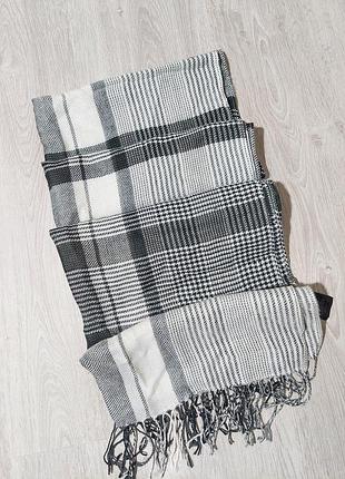Вовняний тонкий шарф теплий в клітинку h&m