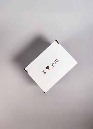 Подарункова коробка з гравіюванням "i love you", 15*10*10 см3 фото