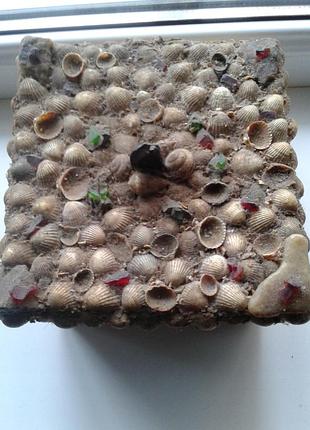 Шкатулка из ракушек ручная работа винтаж