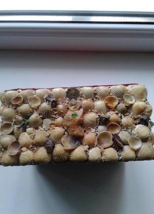 Шкатулка из ракушек ручная работа винтаж