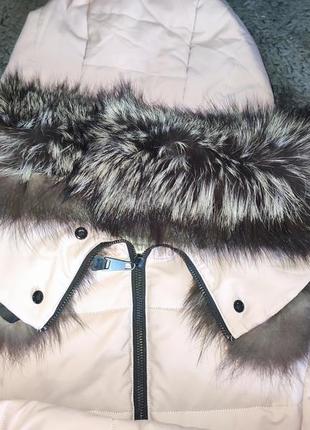 Длинный зимний пуховик куртка пальто с натуральным мехом2 фото