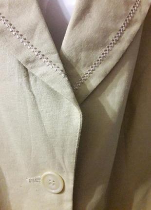 Брендовый лен + вискоза жакет, пиджак р.22 от bm collection на подкладке8 фото